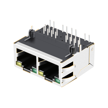 LPJ21014BHNL 10/100 Base-T 1x2 poort geïntegreerde RJ45-connectoren Tab Up groene/gele LED afbeelding 4