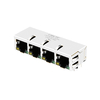 LPJ46404ADNL 10/100 Base-T guia para baixo LED amarelo/verde 1x4 portas Ethernet RJ45 conectores imagem polegar 1