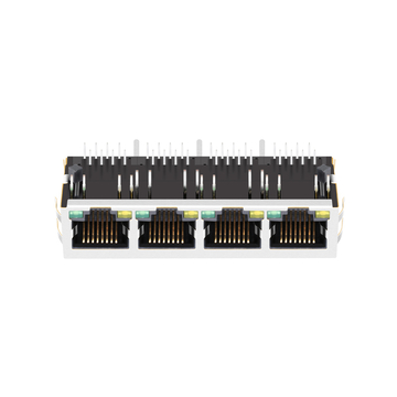 LPJ46404ADNL 10/100 Base-T タブダウン 黄/緑 LED 1x4 ポート イーサネット RJ45 コネクタ 画像 4