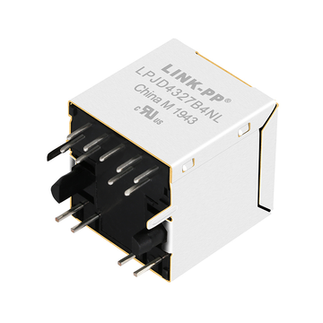 LPJD4327B4NL 10/100 Base-T POE 垂直RJ45一体型コネクタ（緑＆黄/緑＆黄LED付き）画像2