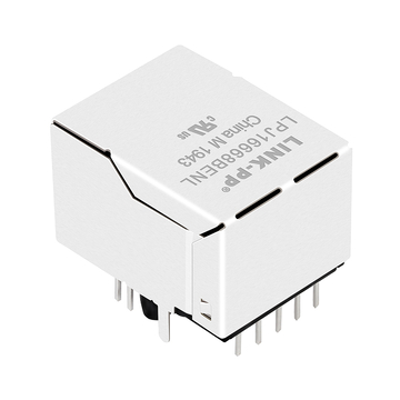 LPJ16668BENL 10/100 Base-T Tab UP Groen/Geel LED Enkele poort PoE+ RJ45 Magnetische connector afbeelding 3