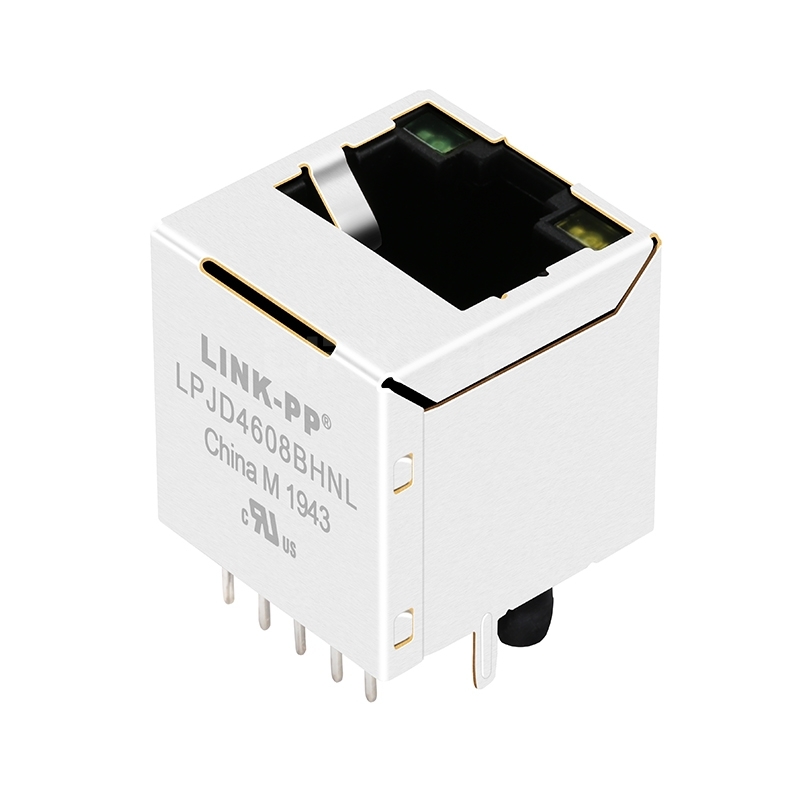 LPJD4608BHNL 10/100/1000 Base-T Green/Yellow LED Vertical Ethernet RJ45 Jack