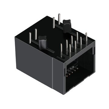 LPJ0012NDNL 10/100 Base-T Tab Down Geel/Groene LED 1x1 Poort Ongeïsoleerde RJ45-aansluiting afbeelding 4