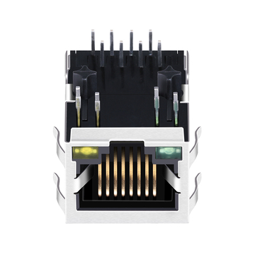 LPJ0026GBNL 10/100 Base-T Tab Down Green/Yellow Led 1x1 Port Cat5e RJ45 Through Connector εικόνα 5