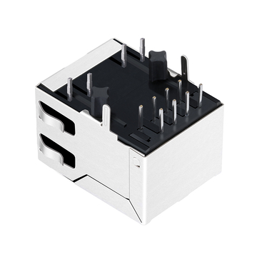LPJ0026GBNL 10/100 Base-T Tab Down Green/Yellow Led 1x1 Port Cat5e RJ45 Through Connector εικόνα 4