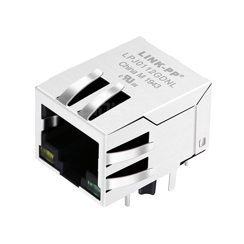 LPJ0112GDNL 10/100 Base-T Tab Down Single Port Rectifier Diode POE RJ45 Pass Through Connector Yellow/Green Led
