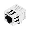 LPJ4335CNL 10/100 Base-T PoE RJ45 Гнездовой разъем с выступом вниз, один порт без светодиода, изображение большого пальца 1