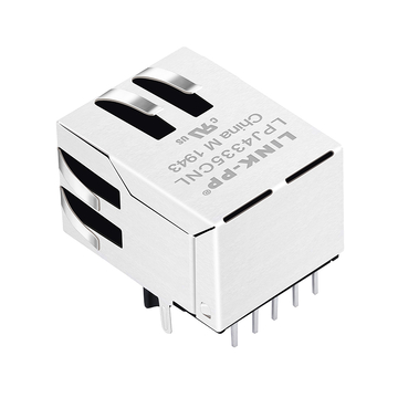 LPJ4335CNL 10/100 Base-T PoE RJ45 Θηλυκός σύνδεσμος με καρφίτσα προς τα κάτω, μία θύρα χωρίς LED εικόνα 2