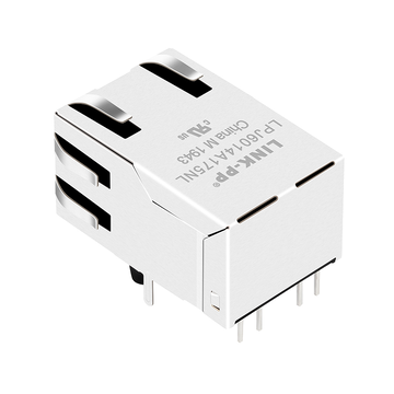 LPJ6014A175NL 10/100 Base-T RJ45 1x1 poort Ethernet modulaire jack lipje omhoog groene/gele led afbeelding 2