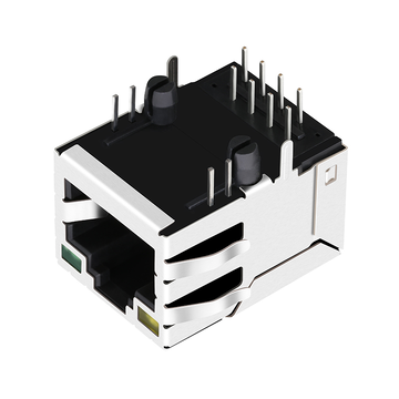 LPJ16617ADNL 10/100 Base-T Tab Up RJ45-paneelconnector met één poort en gele/groene LED (afbeelding 2)