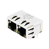 LPJ26404-8AENL 10/100 Base-T Linguetta verso il basso LED verde/giallo 1x2 porte RJ45 Connettore Ethernet immagine miniatura 1