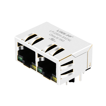 LPJ26404-8AENL 10/100 Base-T Guia para baixo LED verde/amarelo Conector Ethernet RJ1 de 2x45 portas