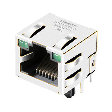 te 6116173-5 compatible lpje101awnl 1x1 port rj45 connector without magnetics tab up green green led