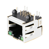 Conector RJ6116173 de puerto 5X101 compatible con LPJE1AWNL TE 1-45 sin lengüeta magnética hacia arriba LED verde/verde imagen en miniatura 3