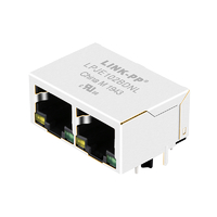 Prise modulaire RJ102 LPJE1BDNL 2x45 ports sans languette magnétique, LED jaune/verte