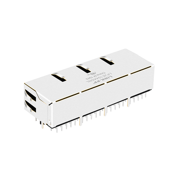 LPJE104ADNL Tab Down Yellow/Green LED 1X4 Port Ethernet RJ45 Jack without Integrated Magnetics image 3