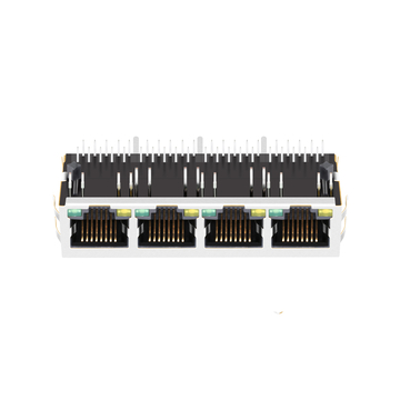 LPJE104ADNL Tab Down Yellow/Green LED 1X4 Port Ethernet RJ45 Jack without Integrated Magnetics image 4