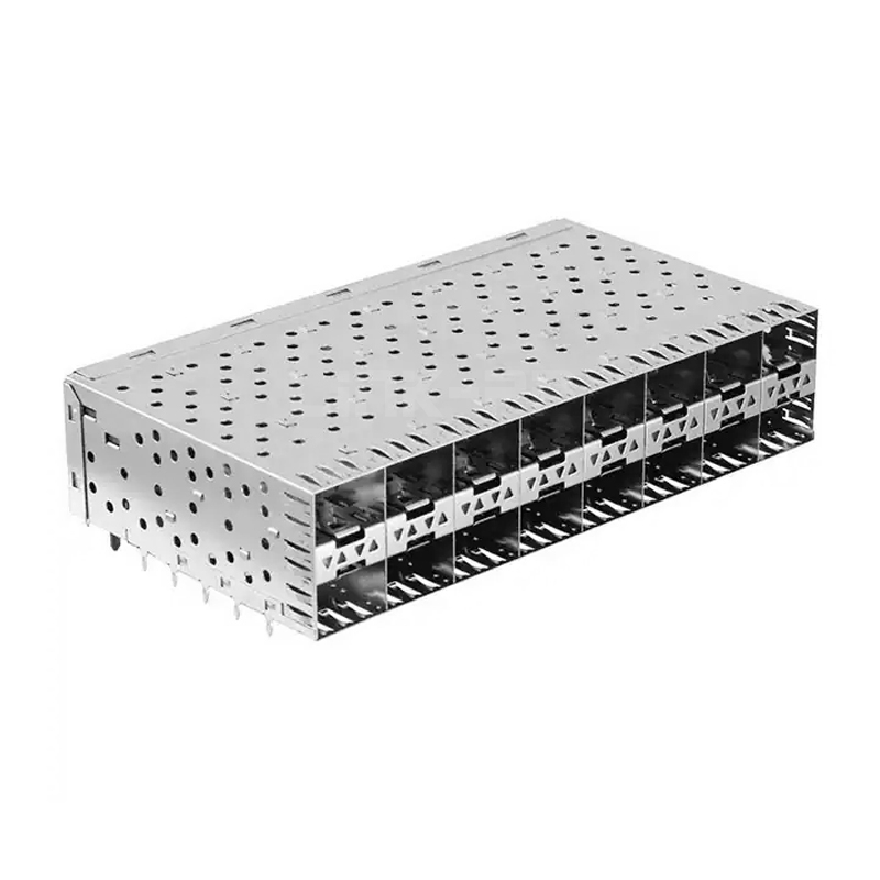 Pulse SFP0-3000-L Compatible LP28AC01101 SFP 2X8 Ports Cage & Connector WITH LIGHT PIPES NPB