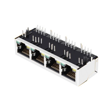 LPJE104BDNL Κίτρινο/Πράσινο LED με 1 θύρα RJ45 με καρφίτσα προς τα κάτω, 1x4, αρθρωτό βύσμα χωρίς ενσωματωμένο μαγνητικό στοιχείο, εικόνα 2