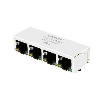 LPJE104BDNL Tab Down Yellow/Green LED 1X4 Port RJ45 Modular Jack Without Integrated Magnetics