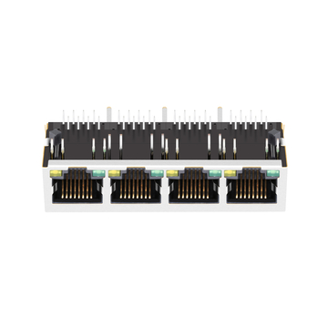 LPJE104BENL Tab Down Groen/Gele LED 1X4 Poort RJ45 Modulaire Jack Zonder Geïntegreerde Magneten afbeelding 4