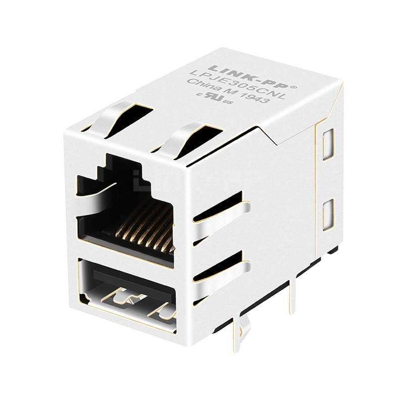 LPJE305CNL RJ45 Single USB Connector Without Integrated Magnetics Tab Up Without LED
