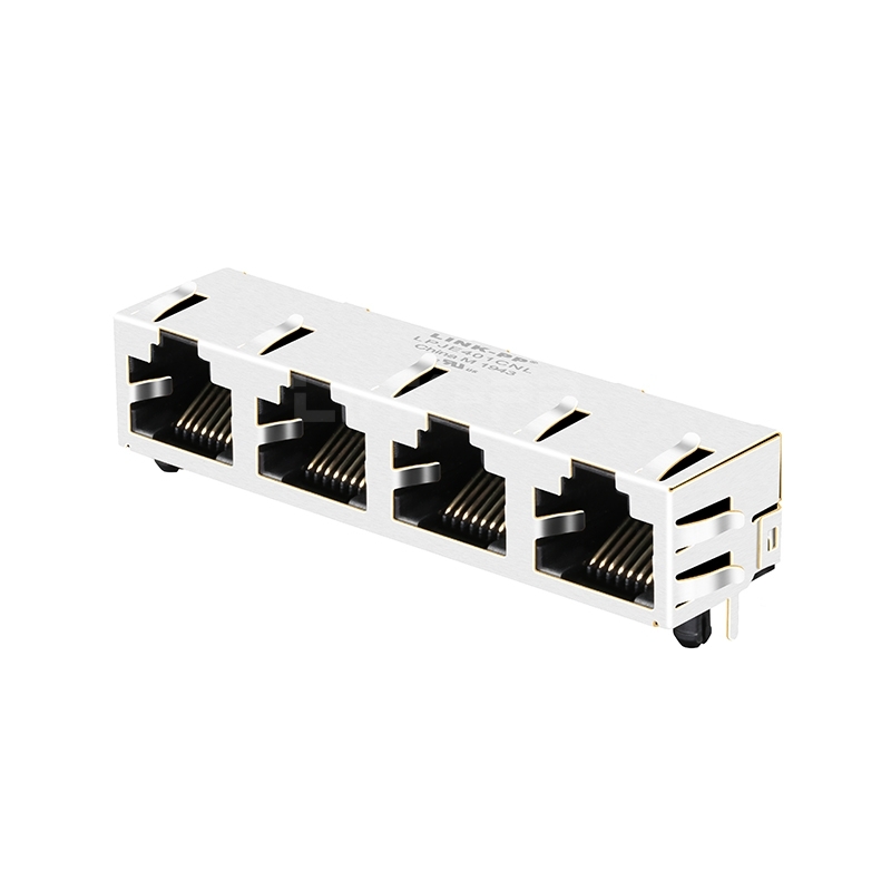 LPJE401CNL RJ45 1X4 Port Jacks Without Integrated Magnetics Tab Up Without LED