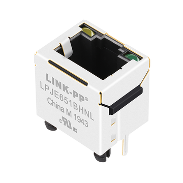 LPJE651BHNL 탭업 녹색/노란색 LED 1x1 포트 수직 RJ45 모듈러 잭 (내장 자석 없음) 이미지 2