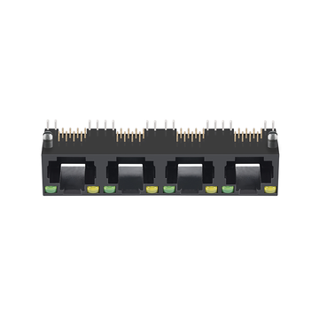 Υποδοχές RJ45 LPJE401NGNL 1X4 θυρών χωρίς ενσωματωμένο μαγνητικό στοιχείο Tab Up Yellow/Plate LED εικόνα 2