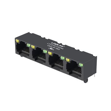 LPJE401NGNL 1X4 Port RJ45 Jacks Without Integrated Magnetics Tab Up Yellow/Green LED
