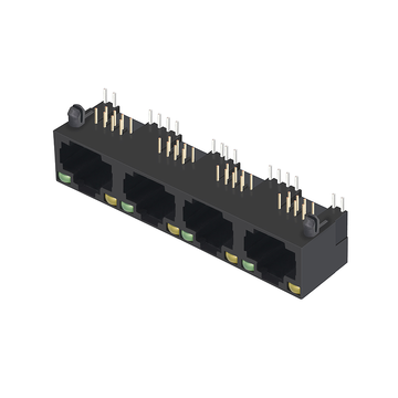 Υποδοχές RJ45 LPJE401NGNL 1X4 θυρών χωρίς ενσωματωμένο μαγνητικό στοιχείο Tab Up Yellow/Plate LED εικόνα 4