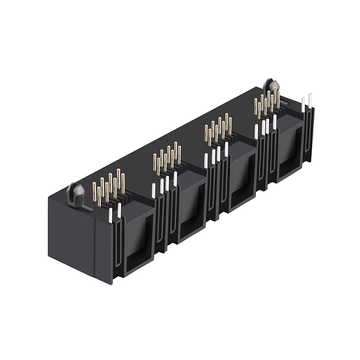 Υποδοχές RJ45 LPJE401NGNL 1X4 θυρών χωρίς ενσωματωμένο μαγνητικό στοιχείο Tab Up Yellow/Plate LED εικόνα 5