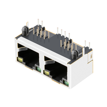 LPJE2016AHNL Tab UP Groen/Geel LED Zij-ingang PCB 1X2 Poort RJ45-aansluitingen Zonder Geïntegreerde Magneten afbeelding 4