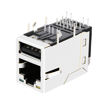 LPJE3060AGNL Yellow/Green LED Tab Up Single USB RJ45 Connector Without Integrated Magnetics image 2