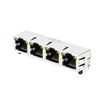 LPJE4016AHNL Tab Up Green/Yellow LED 1X4 Port RJ45 Modular Jacks Without Integrated Magnetics