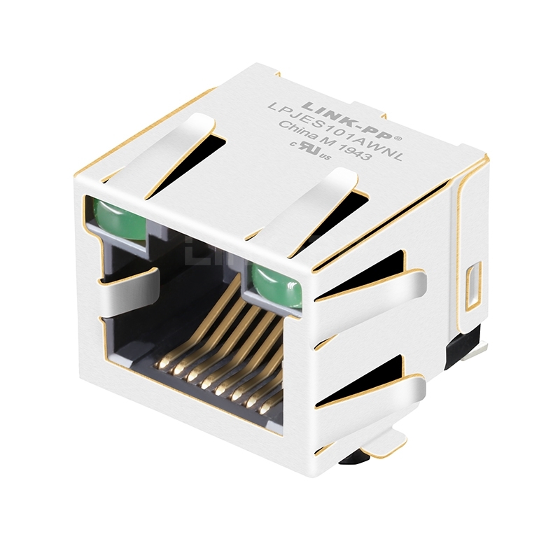 LPJES101AWNL Tab Up Green/Green LED 1X1 Port SMT RJ45 Jack Without Integrated Magnetics