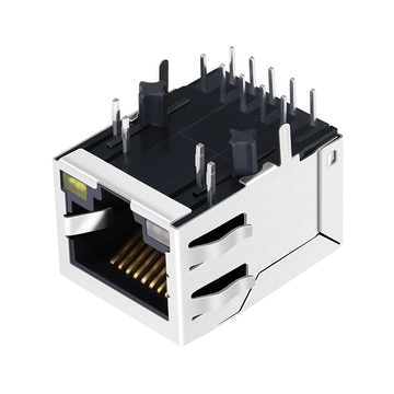 LPJG0803A61NL 100/1000 Base-T Tab Down Green&Orange/Yellow Led 1 Port Industrial RJ45 Connector image 4