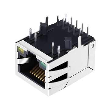LPJG0863GENL 1000 Base-T RJ45 LAN трансформатор модульный однопортовый разъем с креплением вниз, зеленый/желтый светодиод, изображение 2