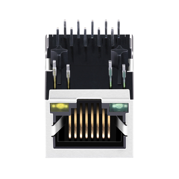 LPJG0906BBNL 100/1000 Βάση-Τ Tab Down Green/Yellow LED Single Port RJ45 PCB Mount Jack εικόνα 3