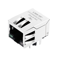 وورث 7499111424 متوافق LINK-PP LPJG4803A102NL 1000 Base-T 1x1 Port RJ45 مغناطيس جاك تبويب لأسفل مع LED أخضر / أخضر وأصفر