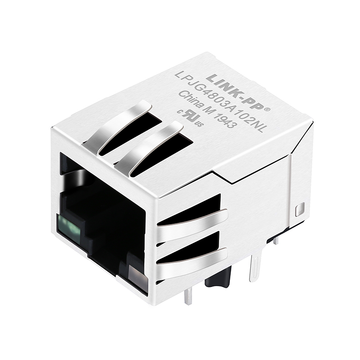 wurth 7499111424 compatible link-pp lpjg4803a102nl 1000 base-t rj45 magjack tab down green green&yellow led