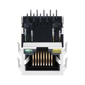 LPJG4945ADNL 100/1000 베이스-T 단일 포트 마그네틱 RJ45 잭 탭 다운 노란색/녹색 LED 이미지 5