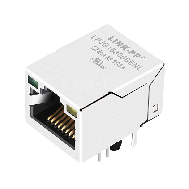 LPJG16305BENL 1000 Base-T 1x1 Port Magnetic RJ45 Connector Tab UP Green/Yellow Led
