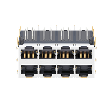 LPJG47011CNL 100/1000 Base-T LEDなし 2x4ポート 内蔵マグネティックス POE+ RJ45メスコネクタ 画像3