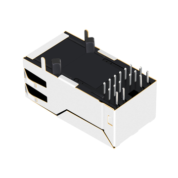 Belfuse 0826-1C1T-43-F Совместимый с LPJK0036A47NL 1000 Base-T Желтый и зеленый/Желтый и зеленый светодиодный Ethernet RJ45 разъем 1x1 Порт Вкладка вверх изображение 5