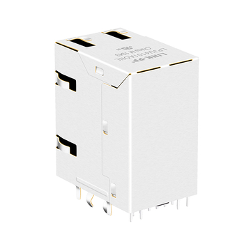 LPJU4101AONL 10/100 Base-T Green&Orange/Yellow LED Tab Up Dual USB RJ45 Connector image 3