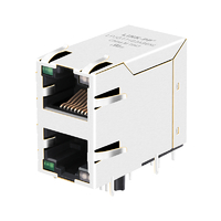 بلفيوز 0845-2R1T-E4 متوافق LINK-PP LPJG17102A96NL 100/1000 Base-T 2x1 منفذ RJ45 موصل أخضر/أصفر وأخضر LED