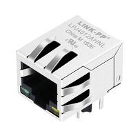 J1B12111CCD compatível com LPJ4012AHNL 10/100 Base-T RJ45 fêmea Jack Tab Down com LED verde/amarelo