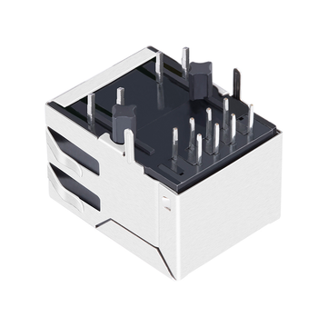 LPJ4012AHNL 10/100 Base-T Tab Down Однопортовый RJ45 гнездовой разъем с зелено-желтым светодиодом (изображение 2)