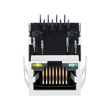 LPJ4012AHNL 10/100 Base-T Tab Down Однопортовый RJ45 гнездовой разъем с зелено-желтым светодиодом (изображение 4)